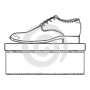 Vector Sketch Men Shoes with Shoebox