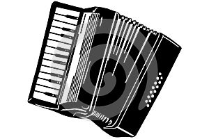 Vector sketch of a musical instrument accordion