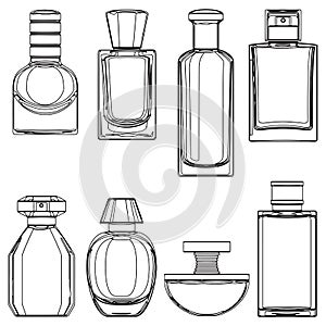 Vector Sketch Perfume Bottles