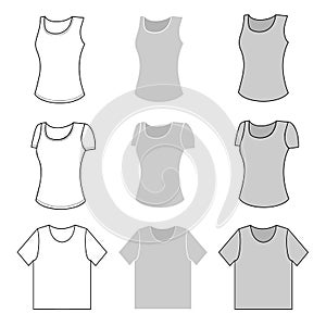 Vector sketch template t-shirts.