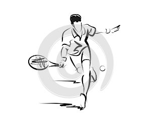 Vector sketch tennis player