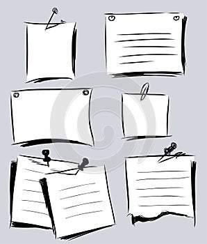 Vector sketches of various letterheads for messages on wall