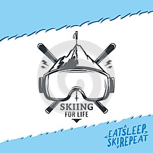 Vector skiing logo