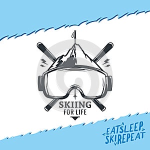 Vector skiing logo photo