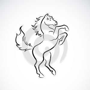 Vector of skittish horse design on white background. Animal. Horses logo or icon. Easy editable layered vector illustration photo