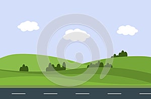 Vector Sky,Mountain and road