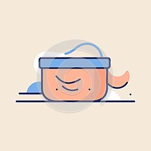 Vector of a sleeping face icon in a container shape