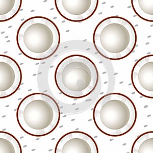 Vector illustration slice of coconut fruits seamless pattern photo