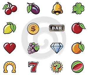 Vector slot machine symbols set