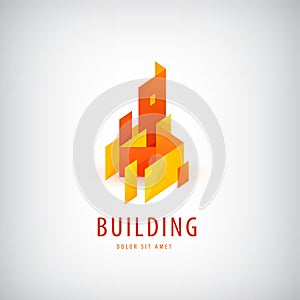 Vector smart city, real estate logo. business smart city concept. Building construction, structure concept.