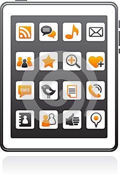 Vector smart phone social media icons