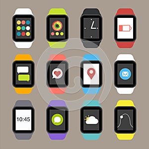 Vector Smart Watch Icons