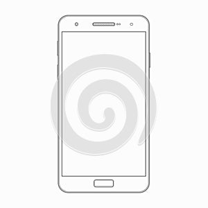 Vector smartphone outline template. Phone icon