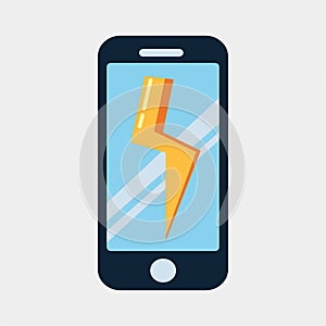 Vector smartphone power charge concept icon