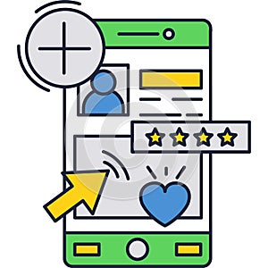 Vector smartphone UI online interaction flat icon