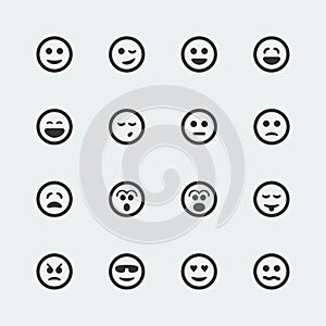 Vector smile icons set