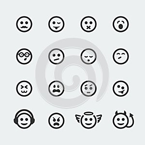 Vector smile mini icons #2