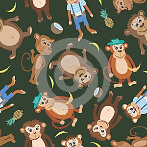 Vector Smiling Monkey Texture