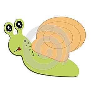 Vector snail isolated on white background