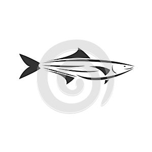 Vector Snakehead fish Black. illustration. logo. icon. symbol. on white background