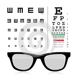 Vector Snellen eye test chart