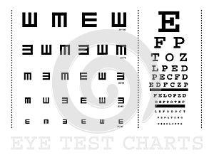 Vector Snellen eye test charts