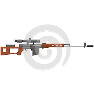 Vector sniper rifle weapon isolated on white background