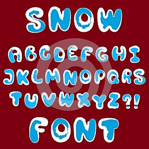 Vector snow alphabet
