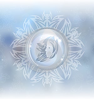 Vector snow globe with zodiac sign Virgo