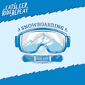 Vector snowboarding extreme logo