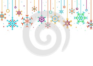 Vector snowflake white background design, winter christmas celebration decorative, holiday season photo