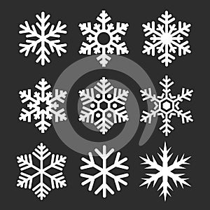 Vector snowflake icon, snow flake collection