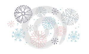 Vector snowflakes. Hand drawn illustration. Vector isolated elements