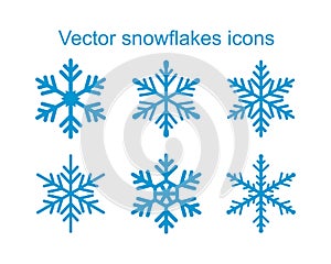 Vector snowflakes Icon template black color editable