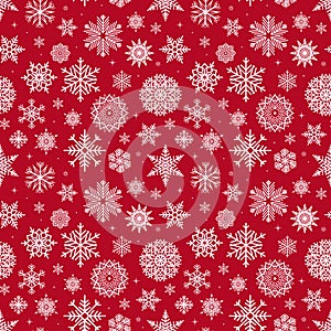 Vector snowflakes pattern. Snow icon silhouettes. Background for Christmas, winter prints, seasonal greetings.