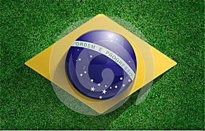 Vector soccer ball with brazilian flag
