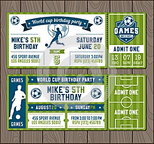 Vector Soccer Party invites
