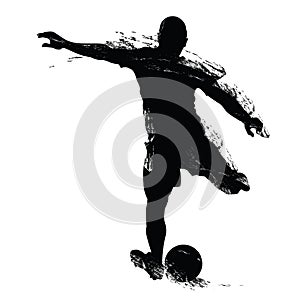 Vector soccer player silhouette.