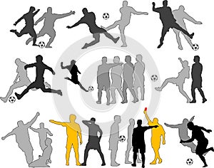 Vector Soccer Players Silhouettes