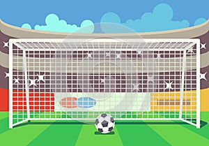 Vector soccer stadium and ball illustration