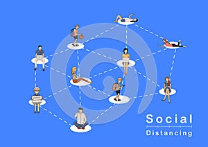 Vector social distancing people ideas concept
