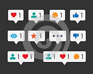 Vector Social media notification icon set