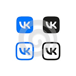 VK logo. VKontakte isolated icons set. photo