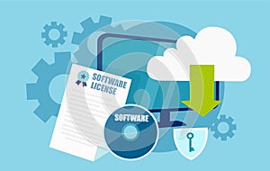 Vector of software licensing concept
