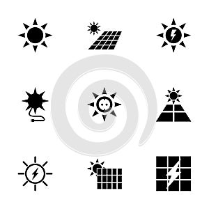 Vector solar energy icon set