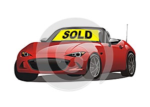 Vector of sold convertible red sport car