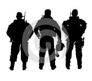 Vector soldiers monochrome