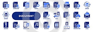 Vector solid icons of business office documents