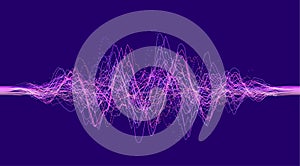 Vector sound wave. Abstract music pulse background. Vector illustration. Sound wave voice ai