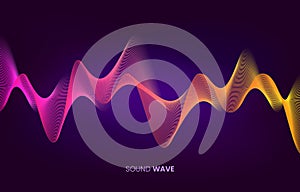 Vector sound wave flow. Voice and sound recognition concept.